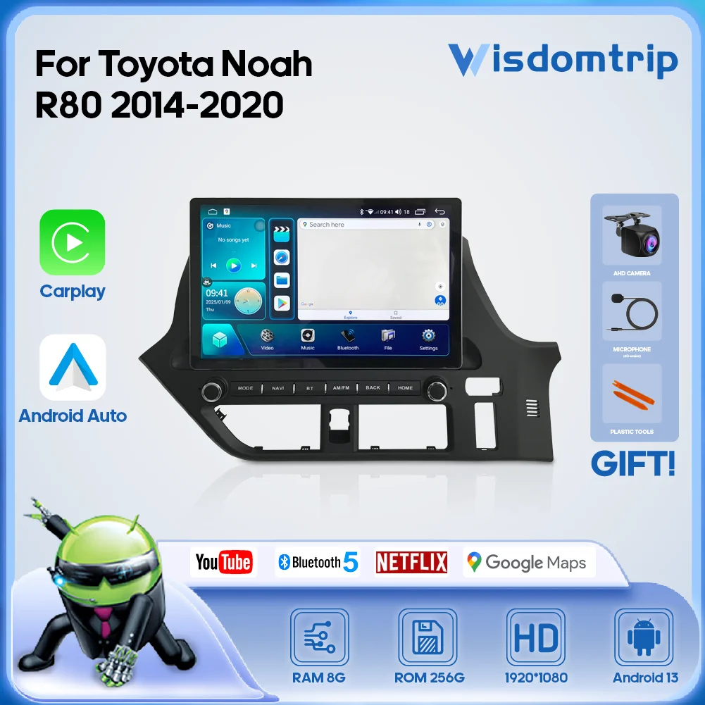 

For Toyota Noah R80 2014-2020 Car Intelligent Multimedia Video Player GPS 4G Navigation Radio Carplay+Android AUTO Android13