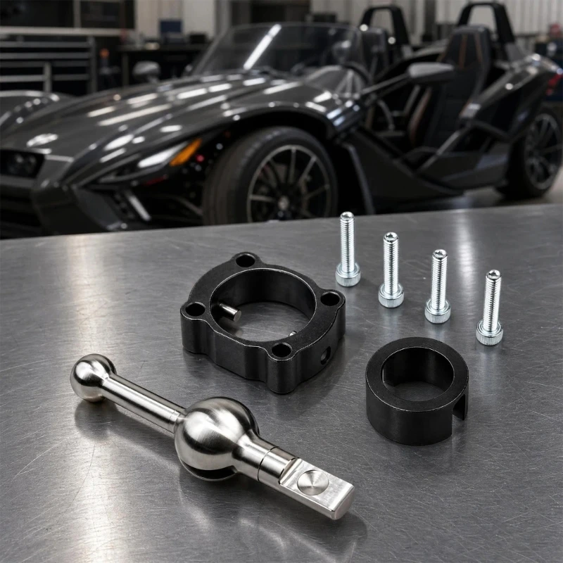 Gear Shifter Replacement with Reduced Travel, Metal Lever, Mounting Base, Circular Collar, and Included Hardware for Gear-Change