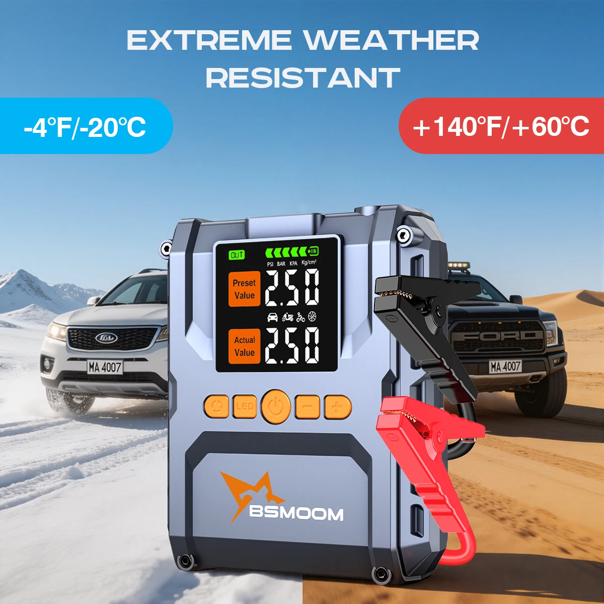 26800 mAh/21800 mAh Auto Starthilfe Power Bank Luft Kompressor Notfall Batterie Booster Start Gerät Ladegerät Diesel Benzin – Detail 5