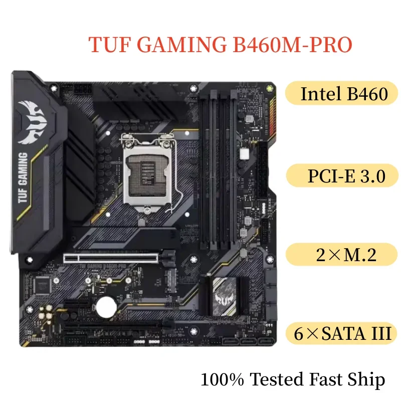 For ASUS TUF GAMING B460M-PRO Motherboard 128GB LGA1200 DDR4 Micro ATX Mainboard 100% Tested Fast Ship