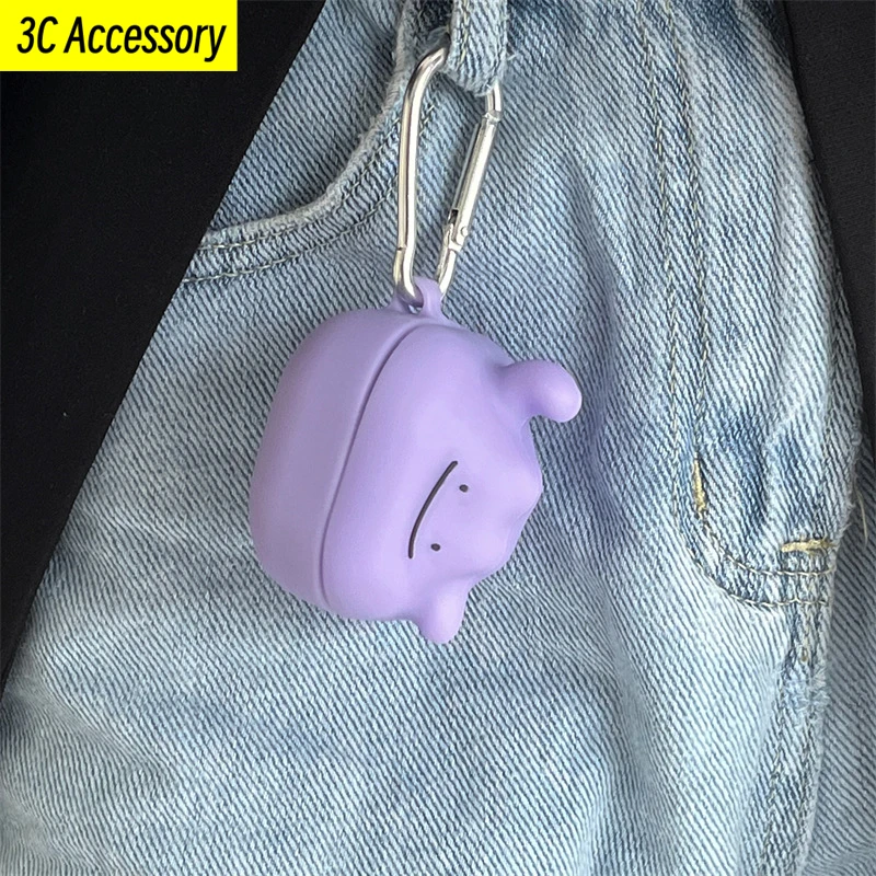 3D cartoon cute case for Samsung Galaxy Buds2 Pro anti-fall headphone cover purple TPU protective case for Galaxy Buds2/live/pro image 5