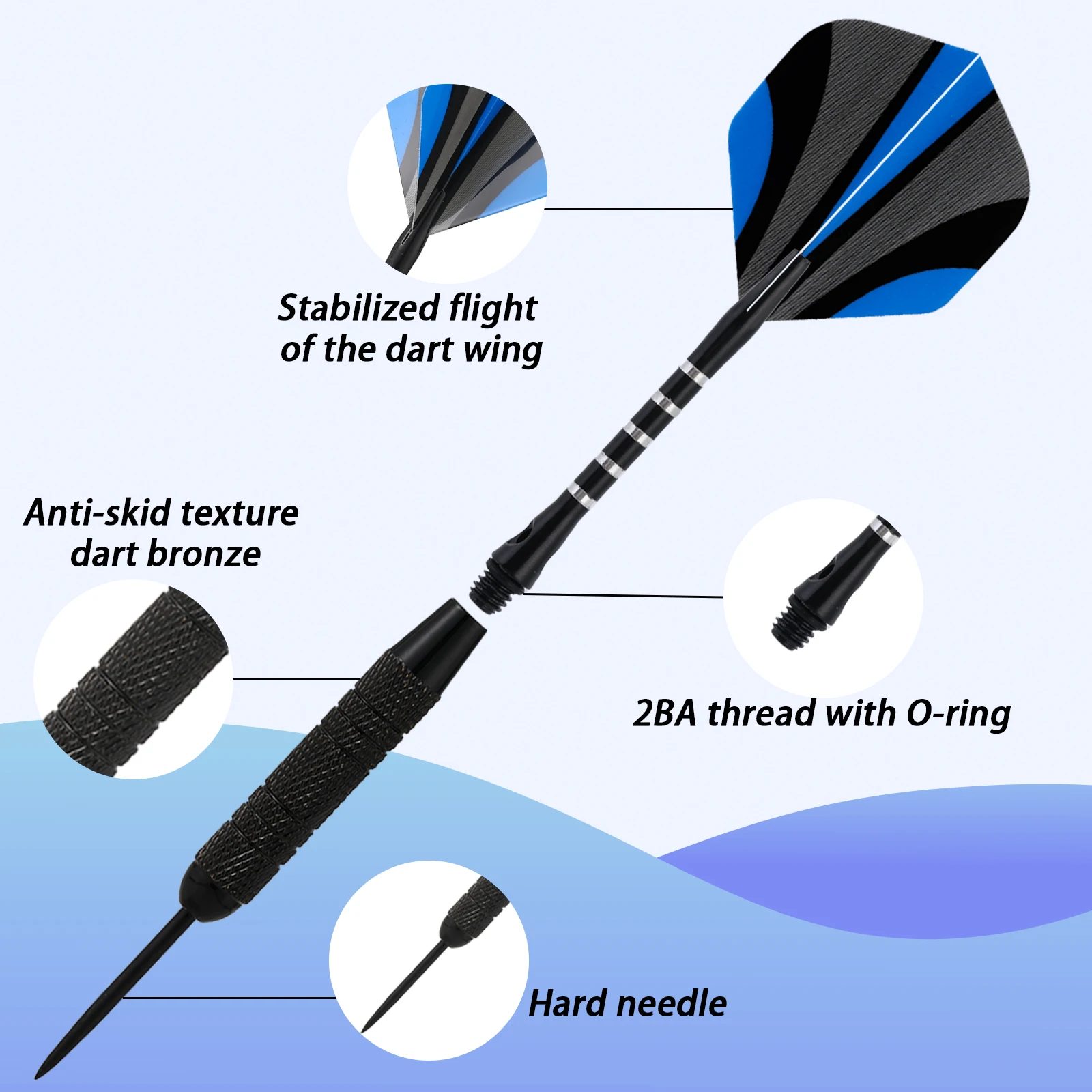 Huanqu Dart Set of Three Professional Needle Darts in Red and Blue Colors Comes with Dart Shafts and Dart Flights for Precise Throwing Competition Training Home Bar Entertainment General Sports Supplies