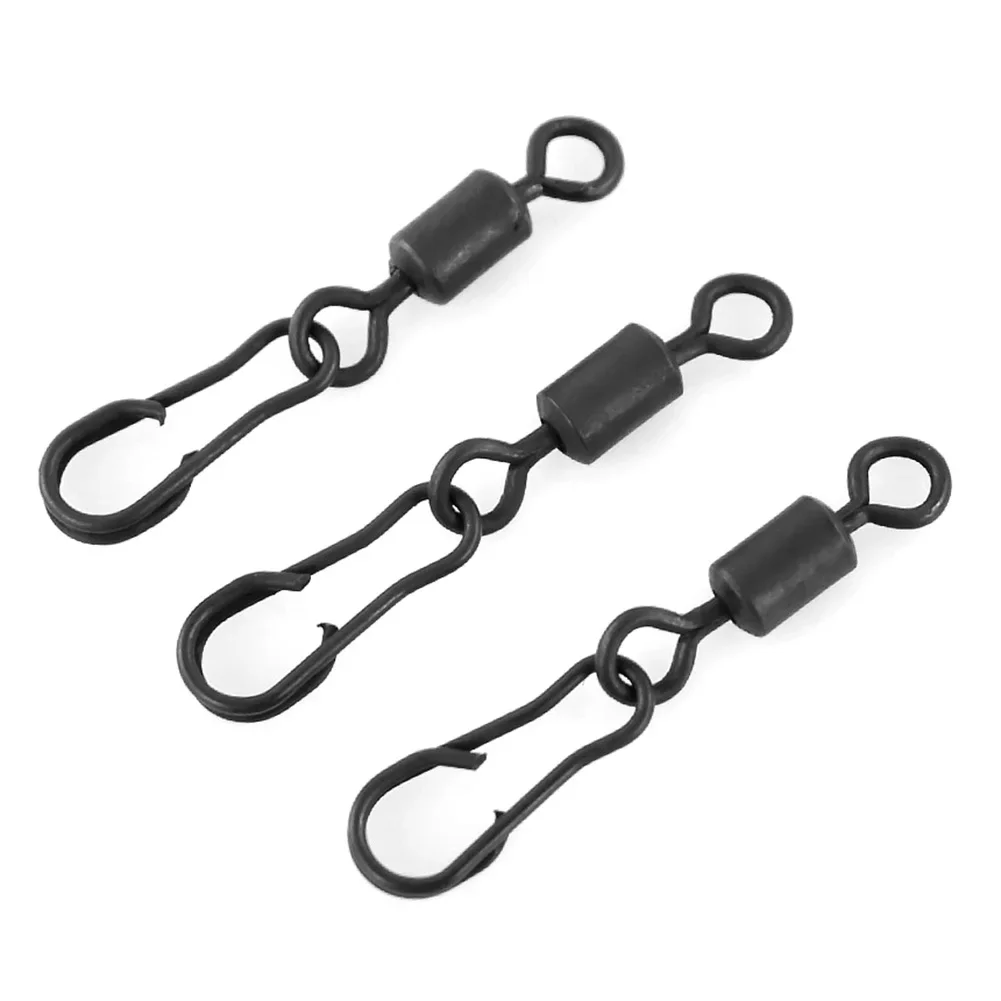 Tackle Swivels Set Double Hook Pin Quick Change Steel 8-shaped Bait Tackle Black Hooklink Clips Link Rig Rings Durable