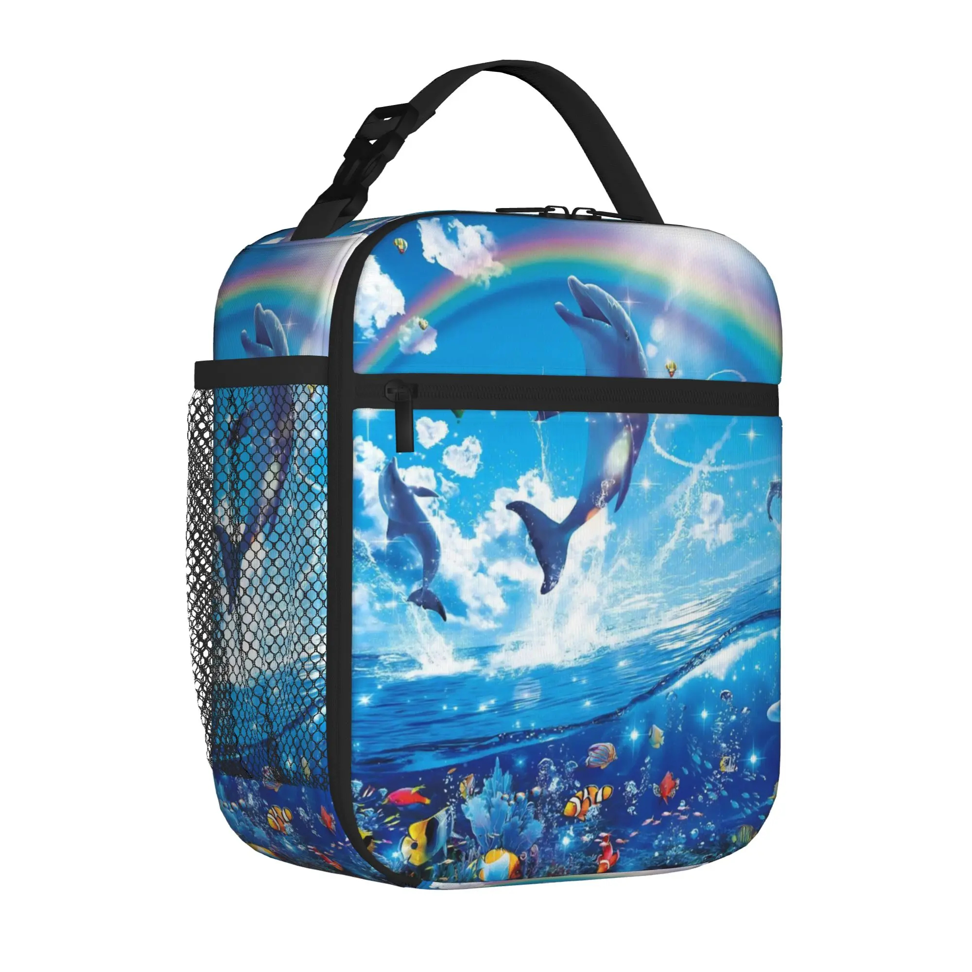 Frutiger Aero Art Vibes Scenery Insulated Lunch Tote Bag for Travel Fashion Portable Thermal Cooler Large Size Food Bag