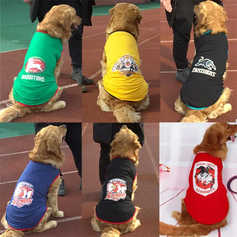 Large dog summer clothes cotton dog vest  jersey For Golden retriever Pet Dog Shirt Breathable T-shirt Pet Vest camiseta perro