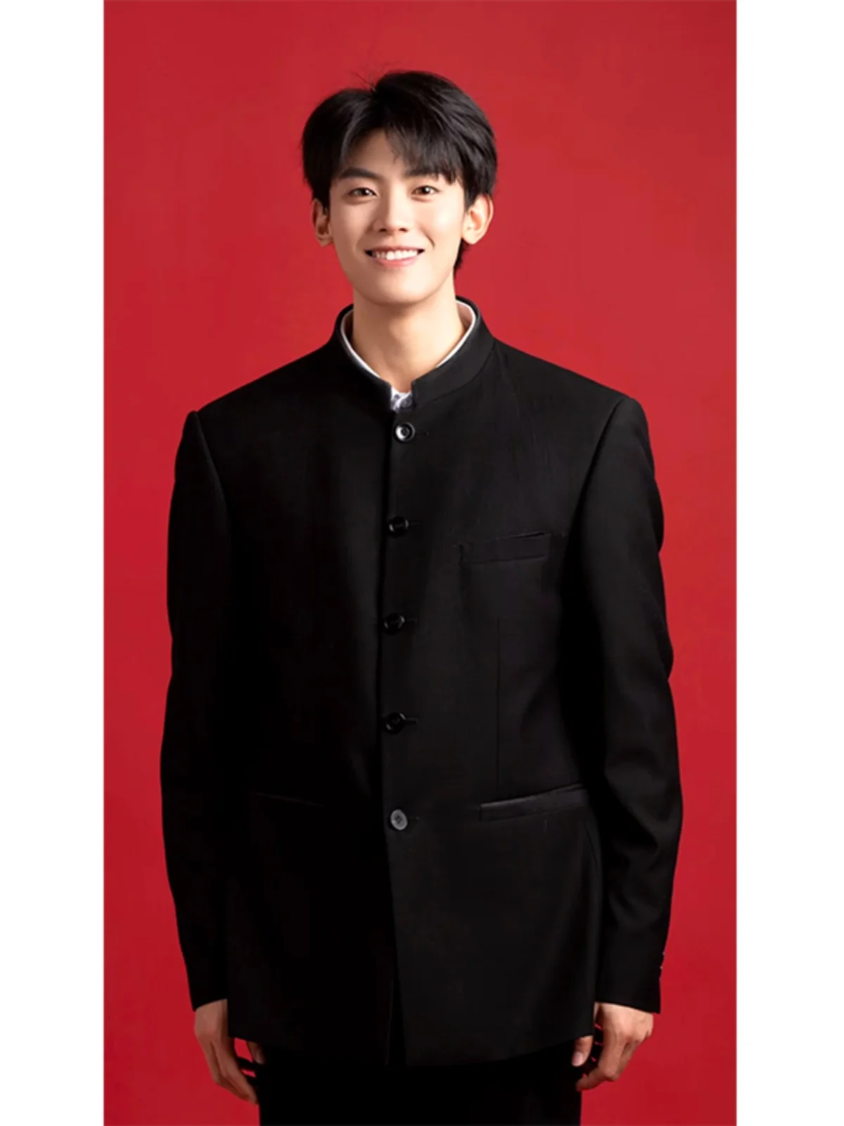 New Chinese Style Stand Collar Men's Casual Suit Jacket Trendy Brand Style Registration Photo Clothes High-End Cazhou Casual ...