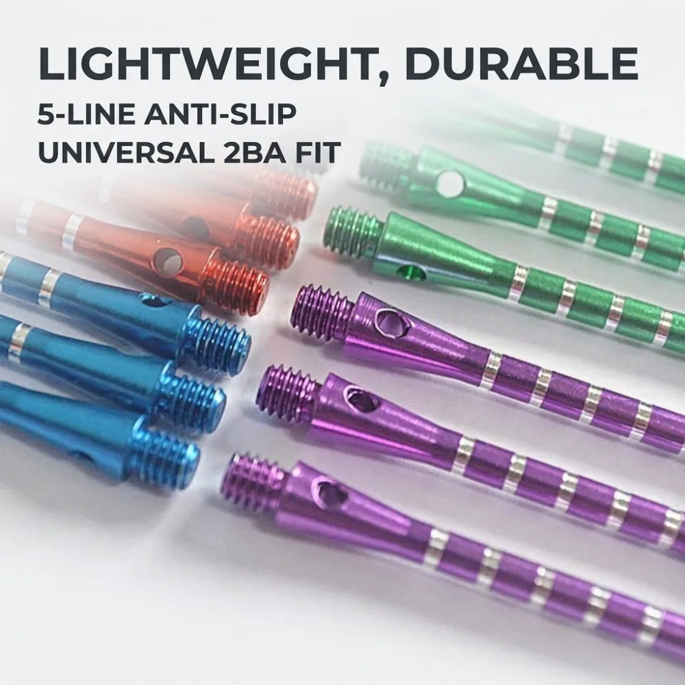 Aluminum Medium Dart Shafts, Staple Rod Launch Accessories, 4.5mm Metal Rod, Mixed Color Thread, 6 Pcs/Set
