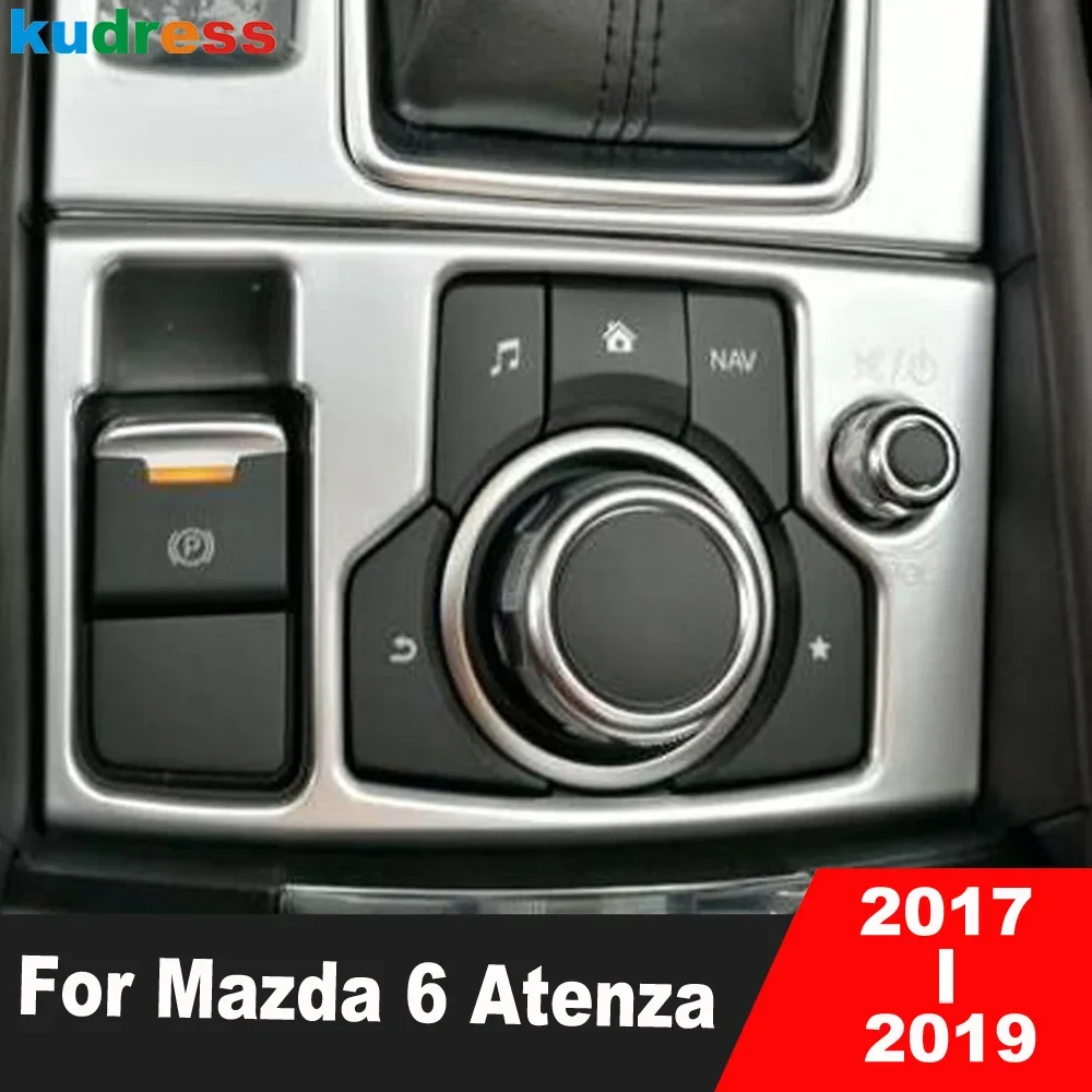 Car Center Console Electronic Brake Switch Button Panel Cover Trim For Mazda 6 Atenza 2017 2018 2019 Matte Interior Accessories