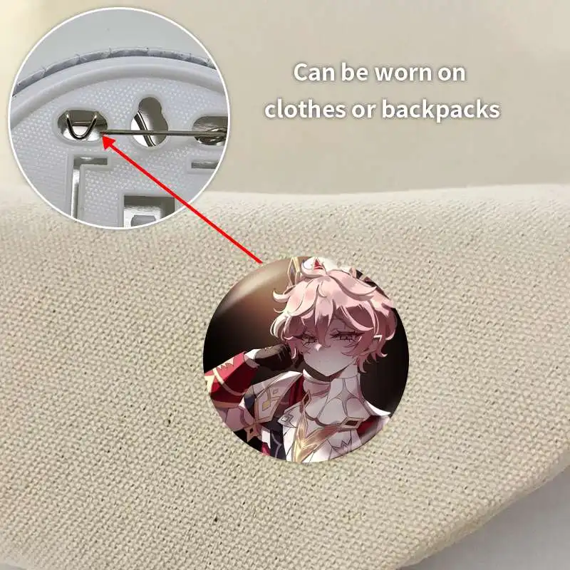 داليا جينشين تأثير لعبة أنيمي شخصية لينة زر شارة بروش مرساة الأجهزة الطرفية دبوس حلية قلادة هدية لصديق