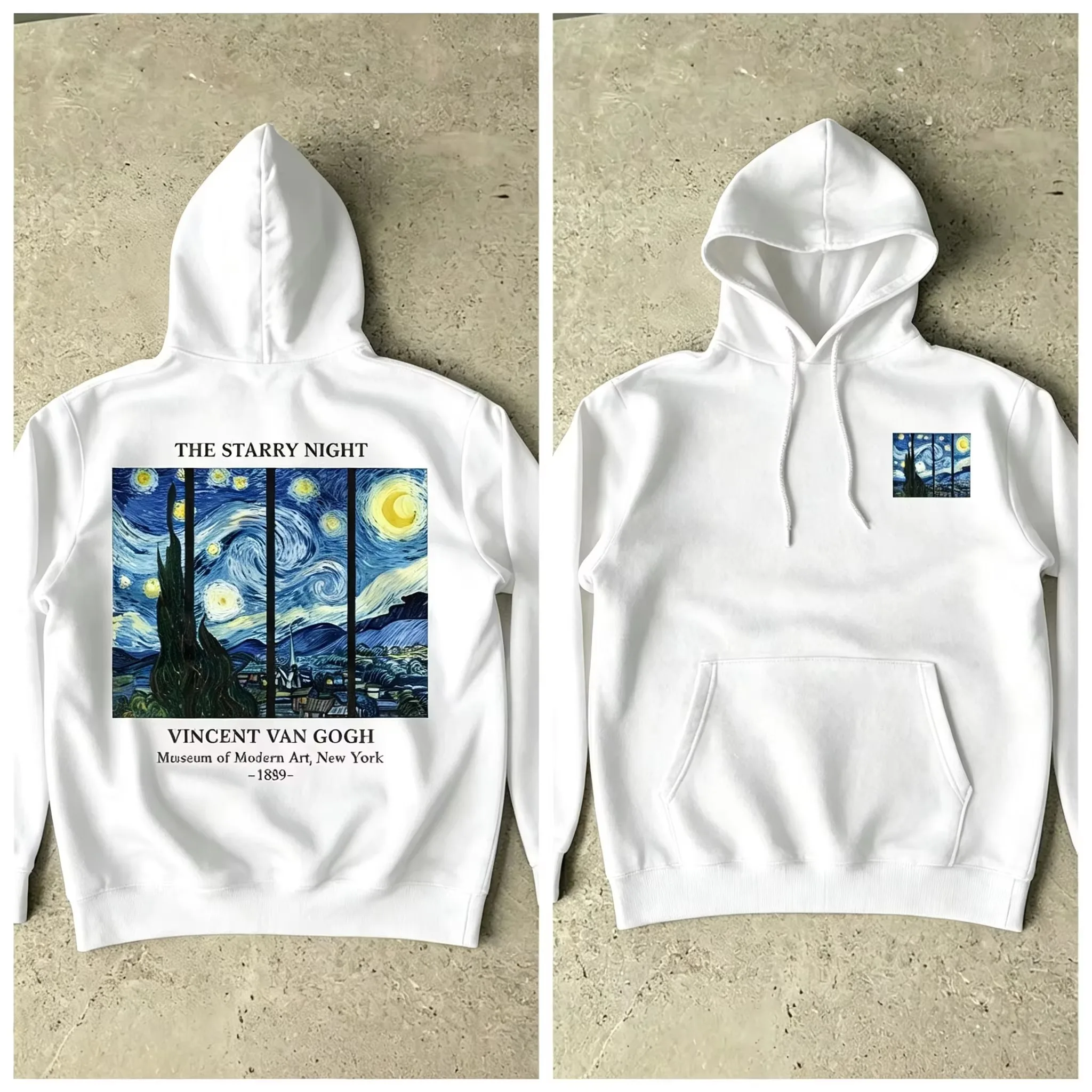 2026 Van Gogh The Starry Night Art Print Hoodie Men Vintage Oil Painting Aesthetic Casual Oversized Hooded Sweatshirt Unisex