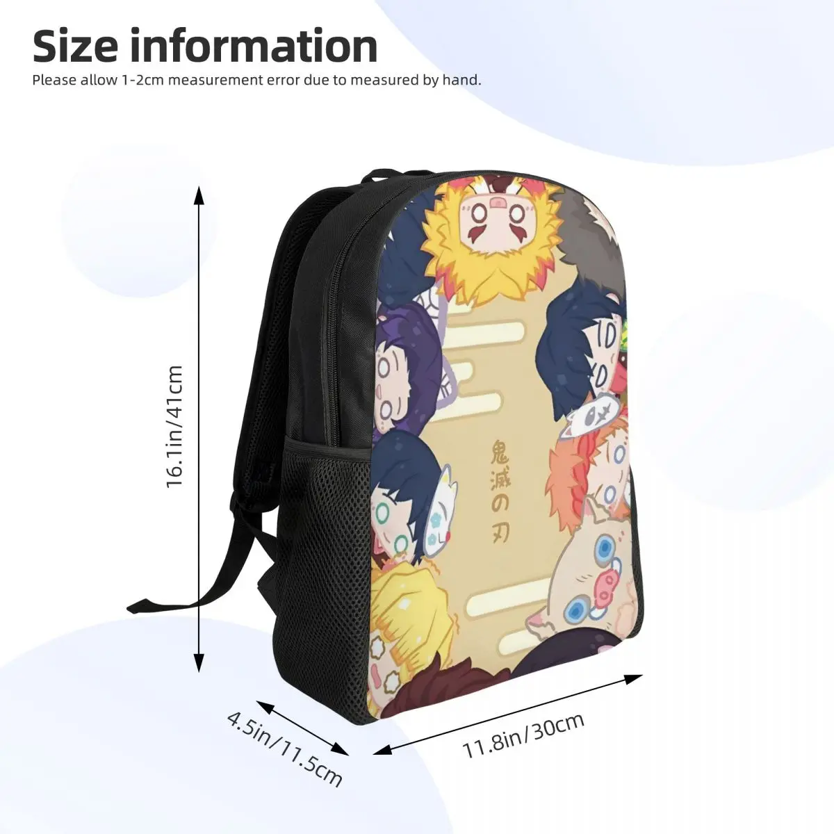Demon Slayer Dakimakura Kawaii Anime Backpack for Men Women Cool High School Work Daypack Laptop Computer Shoulder Bag Outdoor view 2