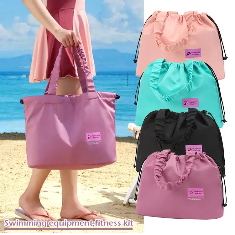 

New Adult Single Shoulder Bag Memory Knitting Fabric Dry Toiletries Sports Wet Gym Separate Storage Fitness Swimming X4J8