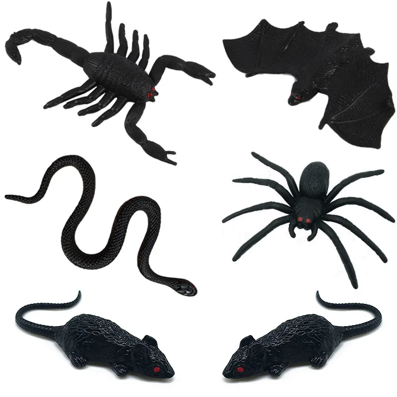 

Prank Toys Trick Bat Mouse Mock Simulation Spider Halloween Novelty Plastic Toy 10pcs