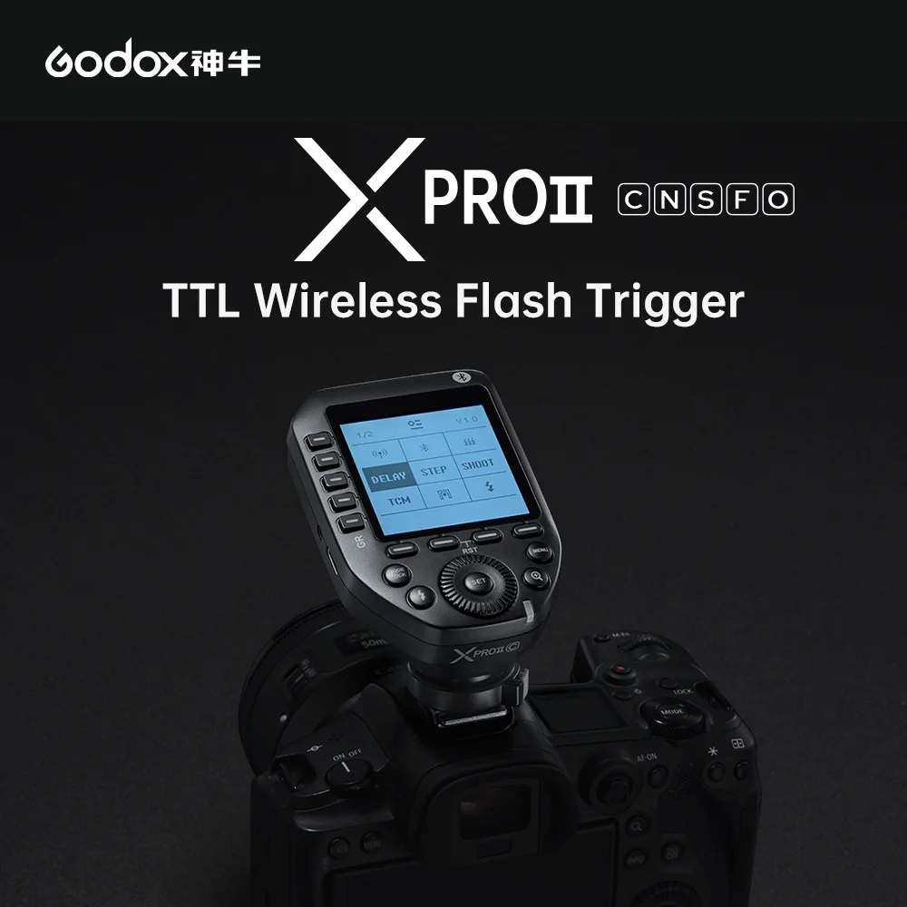 Godox Xpro II TTL Wireless Flash Trigger 1/8000s HSS TTL-Convert-Manual Function Large Screen for Canon Nikon Sony Olympus Penta