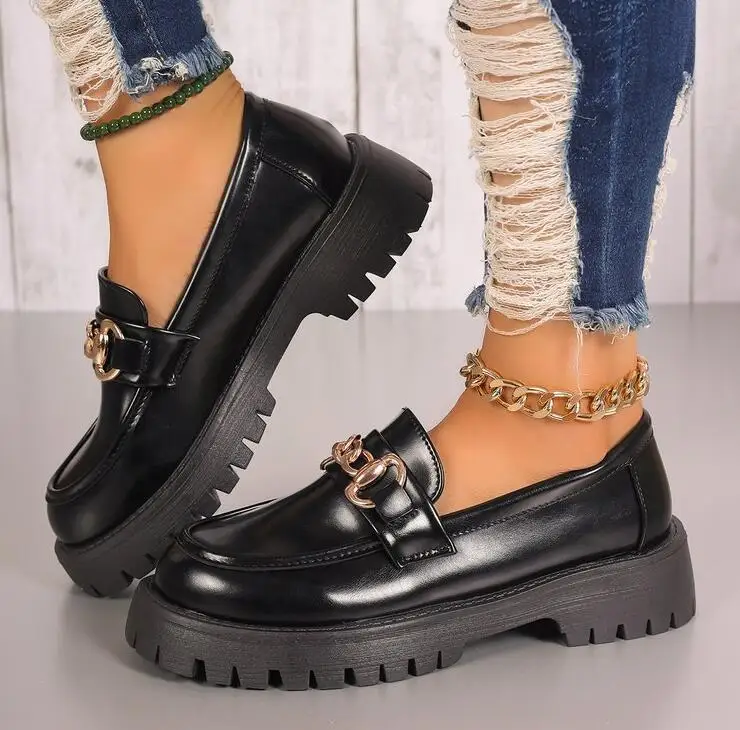 

Women's Loafers Spring British Style Slip On Platform Mary Jane Shoes Woman Japanese Jk Uniform Lolita Shoes Women