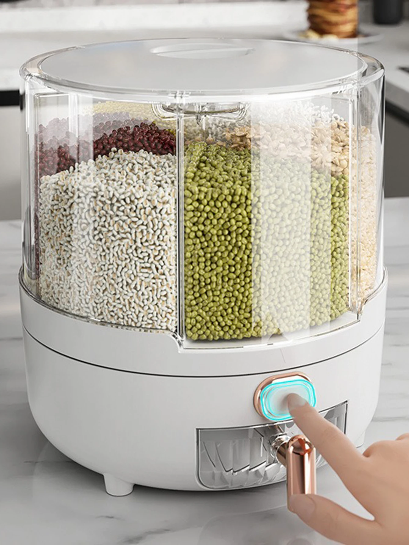 Rotating Rice Bucket Household Kitchen Sealed Insect-proof and Moisture-proof Grain Cereal Storage Box Rice Tank Food Storage