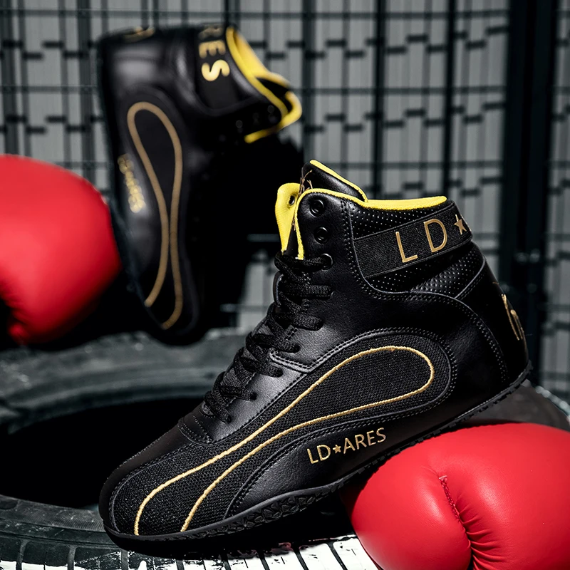 Men Wrestling Shoes Combat Athletic Comfortable Outdoor Male Struggle High Top Sneakers Big Size Professional Brand Boxing Shoes