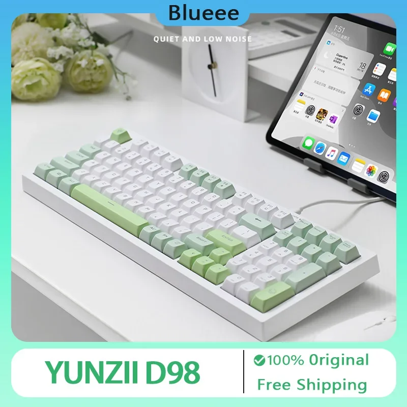 YUNZII D98 Wired Keyboard 98% RGB Silent Gaming Keyboard Ergonomic PBT Keycap Computer Accessory For Office Gifts