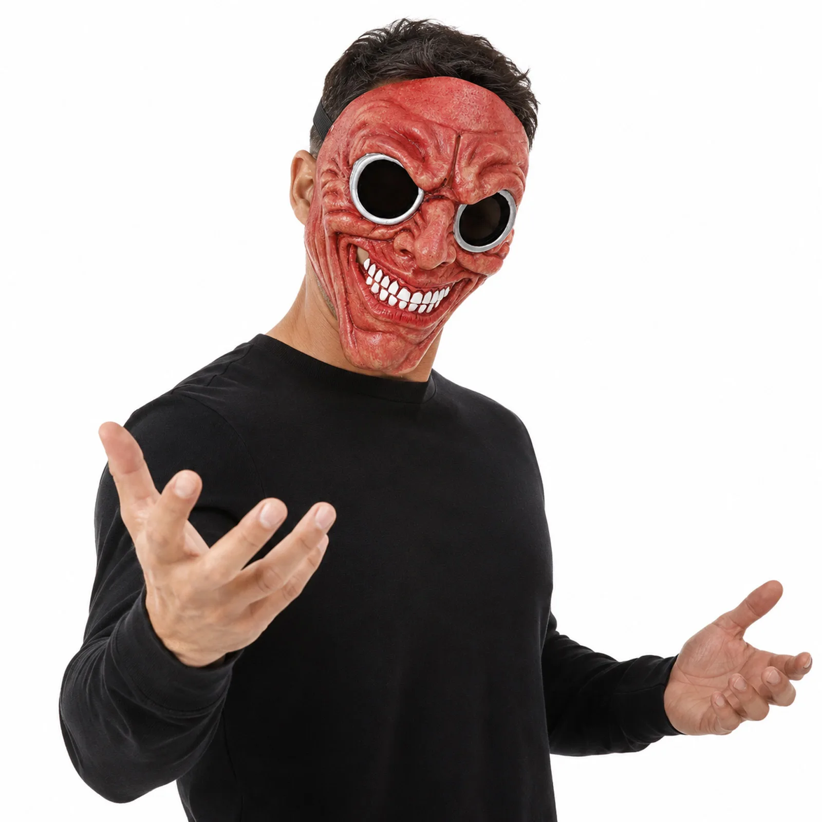 Gruselige Rote Teufelsmaske, Halloween-Kostüm Party-Requisiten Böse Maske Gruselige Maskerade-Kopfbedeckung Horror-Kopfbedeckung – Detail 2
