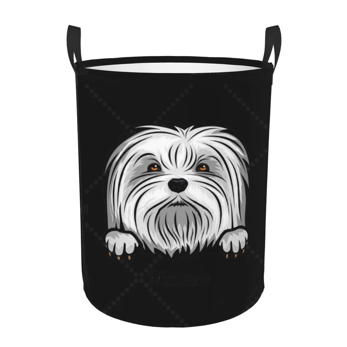 

Punk Cotton Peeking Dog Laundry Hamper Large Clothes Storage Basket Toys Bin Organizer for Nursery Home Bathroom Bedroom