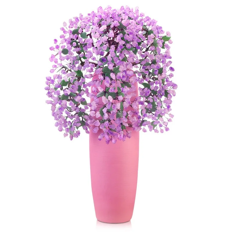Natural jade large amethyst handicrafts porch hotel company sales department landing light luxury villa jade ornament