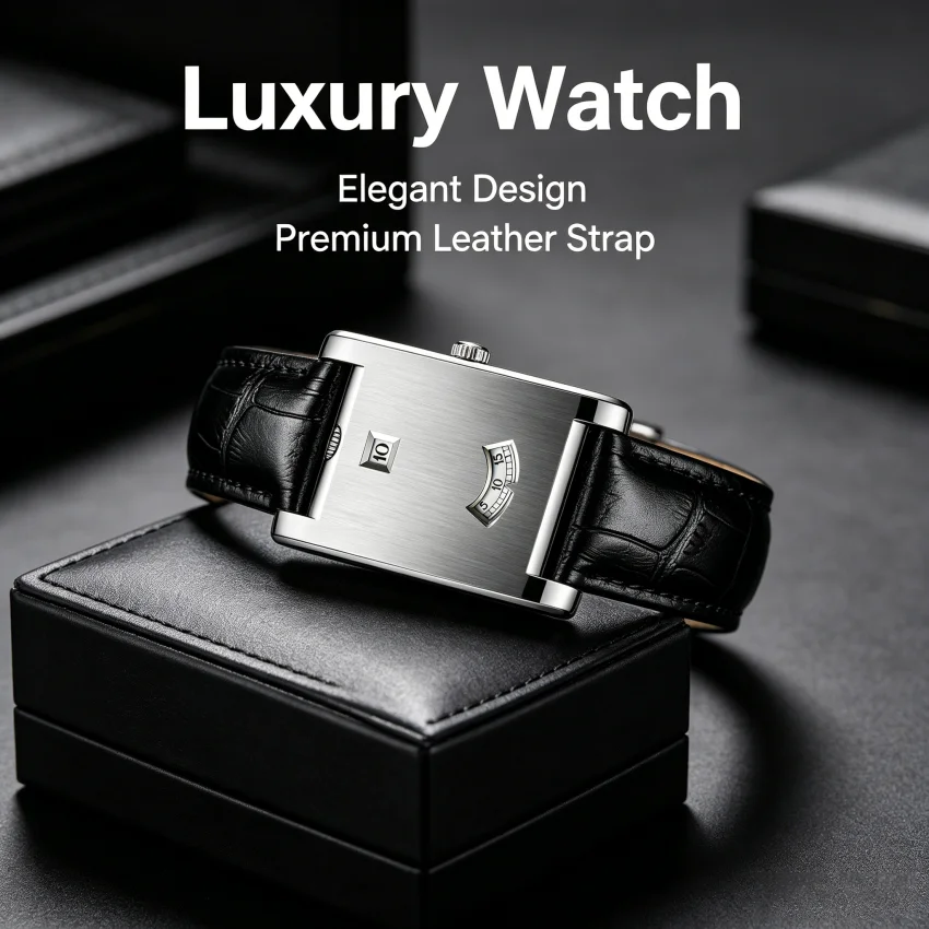 Square Brand Genuine Watch Men's Retro 2026 New Style Light Luxury Gift High Quality Trend Fashion Gold Simple Quartz Watch