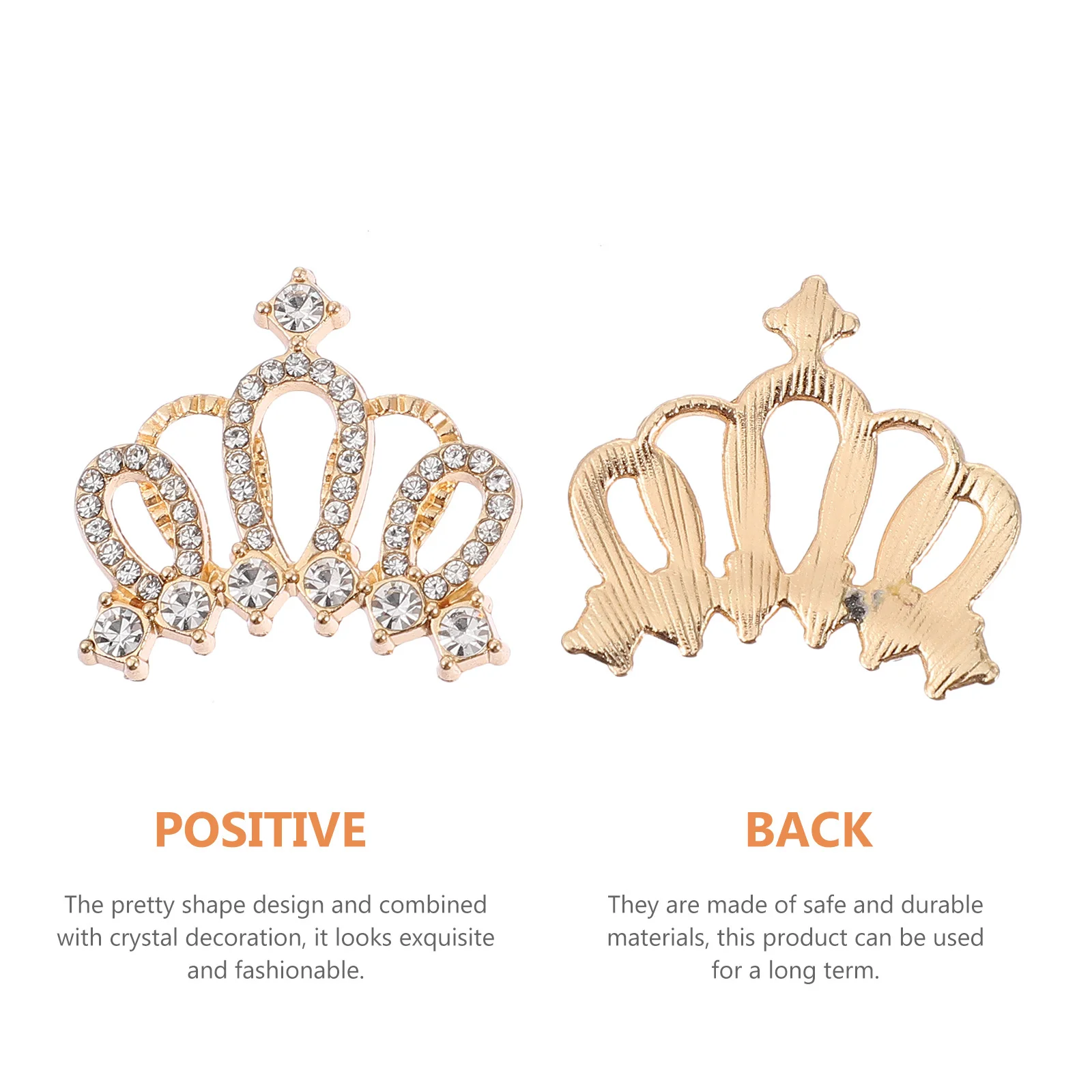 

10Pcs Crown Clothing Accessories Delicate Appearance DIY Embellishments Long Term Use Crown Charms Garment Accessory