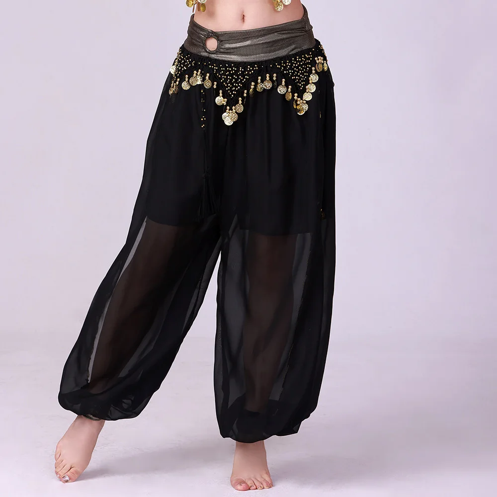 Womens Arabian Princess Costume Shiny Harem Pants Belly Dance Stage Performance Trousers Indian Bollywood Fairy Tale Dress Up