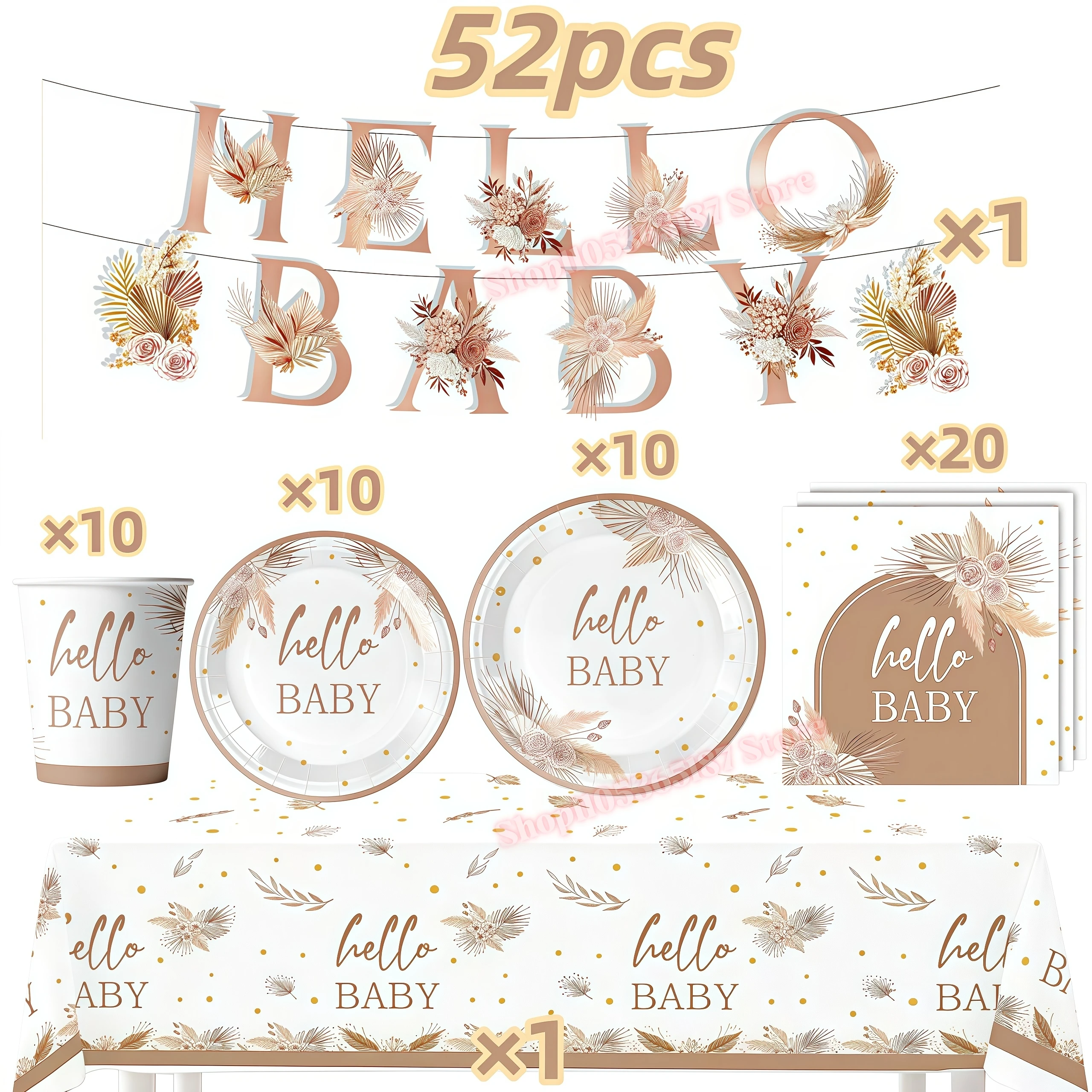 Hello Baby Geschlechts-Enthüllungs-Party-Zubehör Mädchen Junge Banner Flaggen Girlande Ballon für Babyparty 1. Geburtstag Dekoration – Detail 16