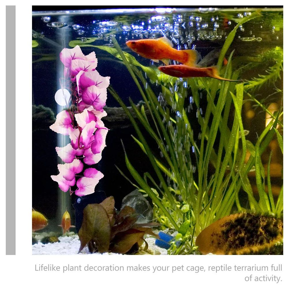 

2Pcs Artificial Reptile Plants Bright Color Durable Lifelike Decoration for Terrarium Pet Accessories Faux Plant