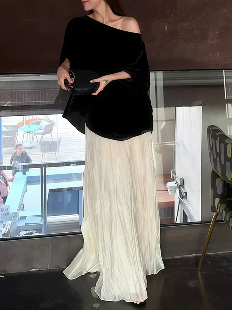 

Fashionable Batwing Sleeve Loose Shoulder Women's Top Elegant Ladylike Style Slimming Personality Small Shirt Korean Commute ...
