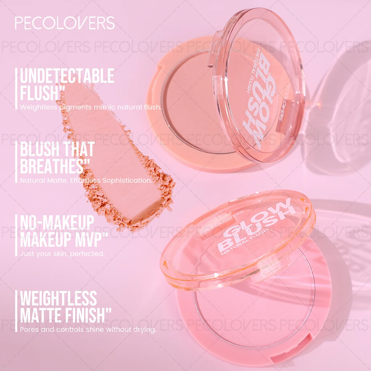 1PC Vibrant Blush Palette, Low Saturation Tones, Matte Makeup, Brighten, Color Rendering, Suitable for Christmas/Festival/Party