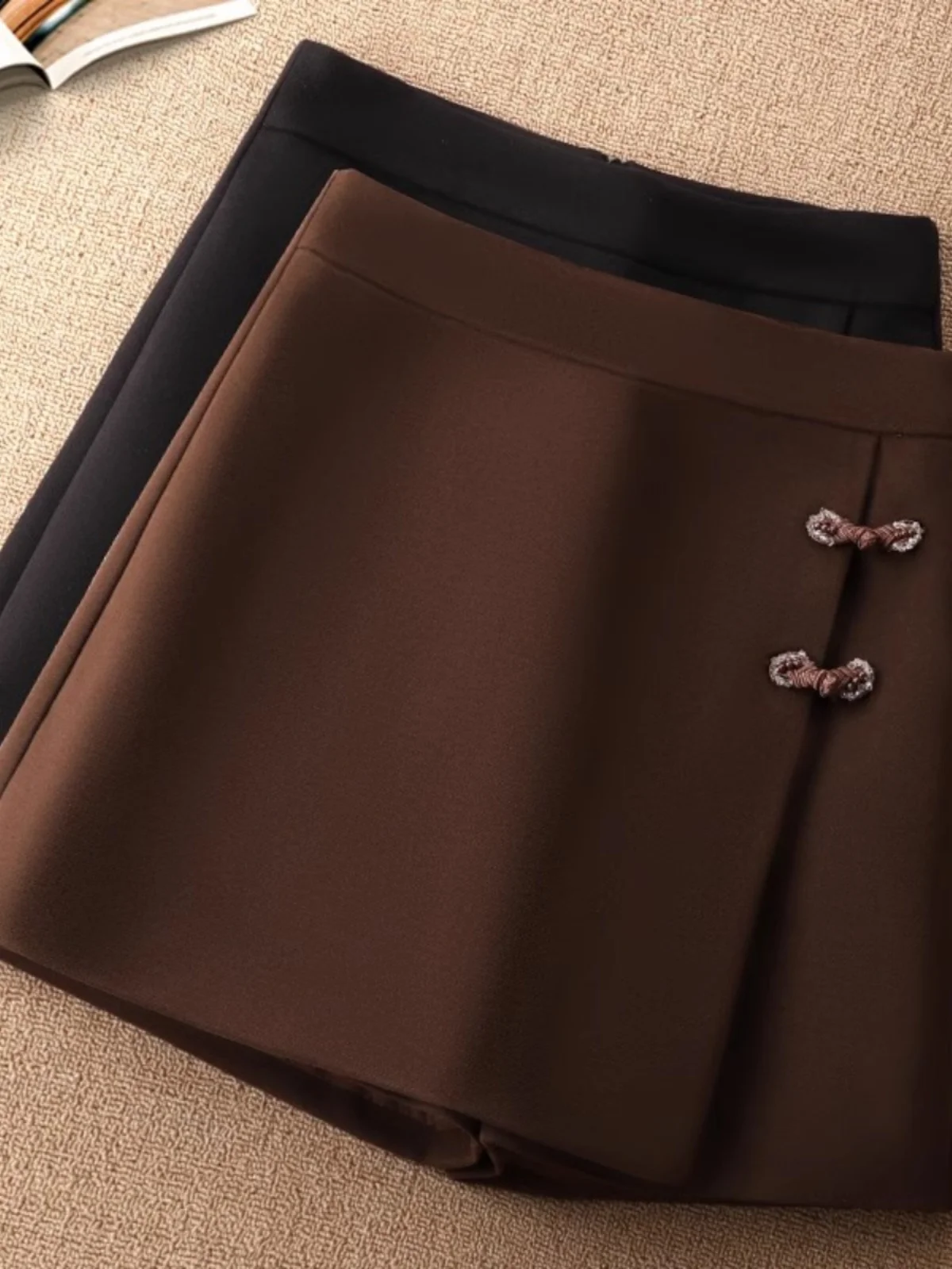 

Модные новые китайские брюки-юбка трапециевидной формы с высокой талией, женские универсальные утягивающие брюки трапециевидной формы на весну и осень