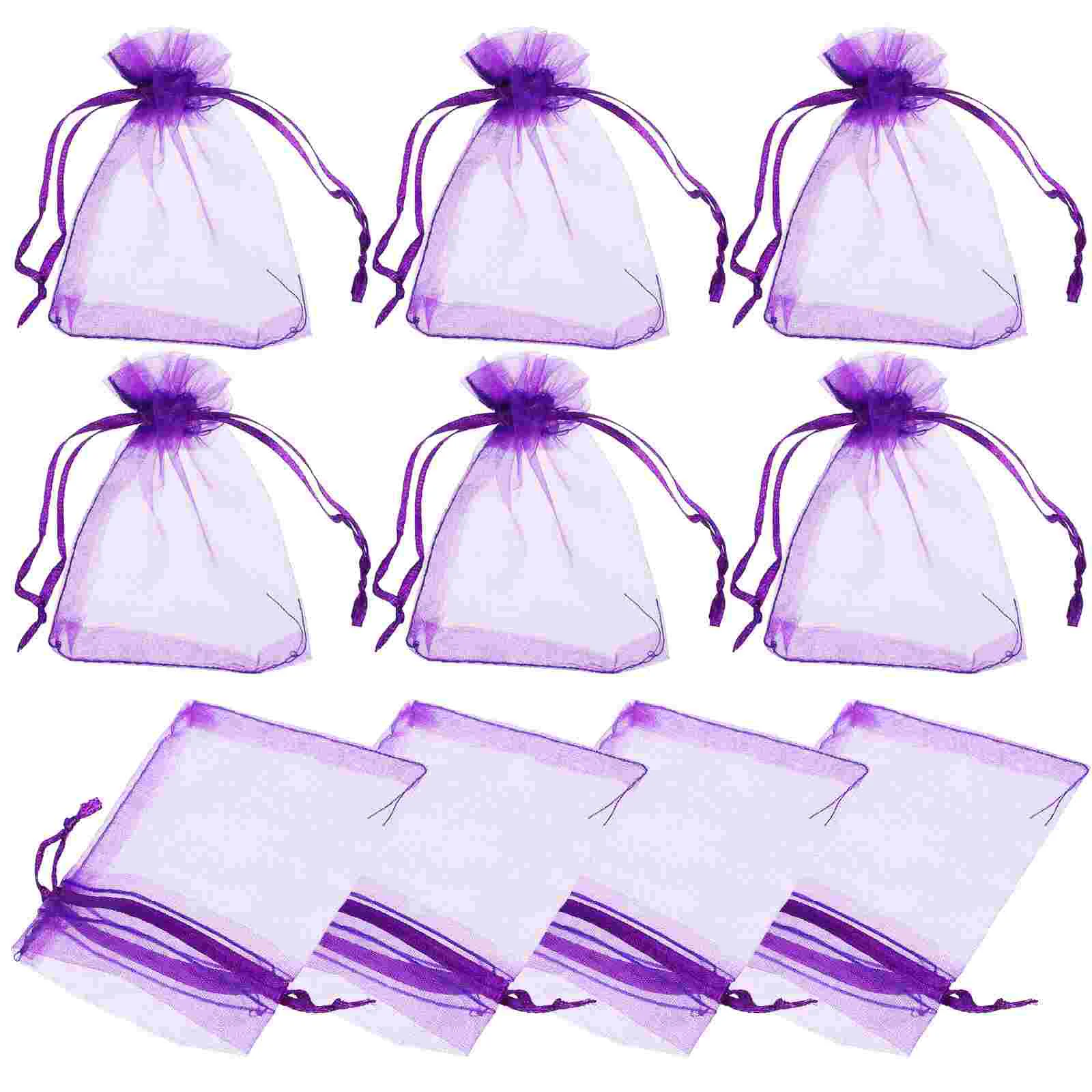 

100 Pcs Lavender Drawstring Bag Sachet Empty Bags Decorative Pouch Dried Flowers Wardrobe Sachets for Drawers Purple