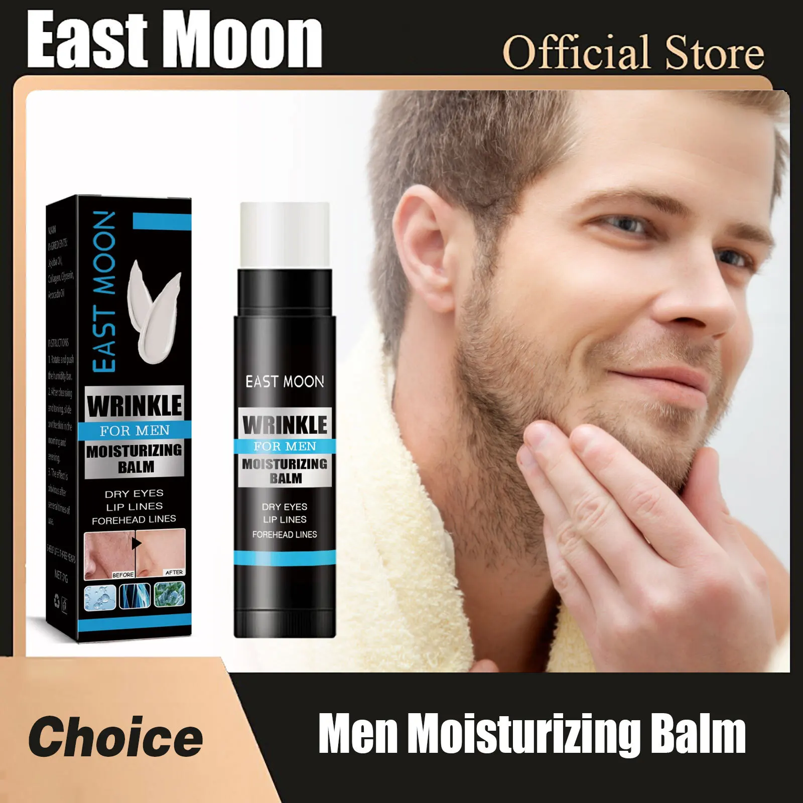 Men Collagen Multi Balm Stick Anti W-rinkles Firming Pores Hydrating Nourishing Brighten Dull Skin Tone Facial Moisturizing Balm