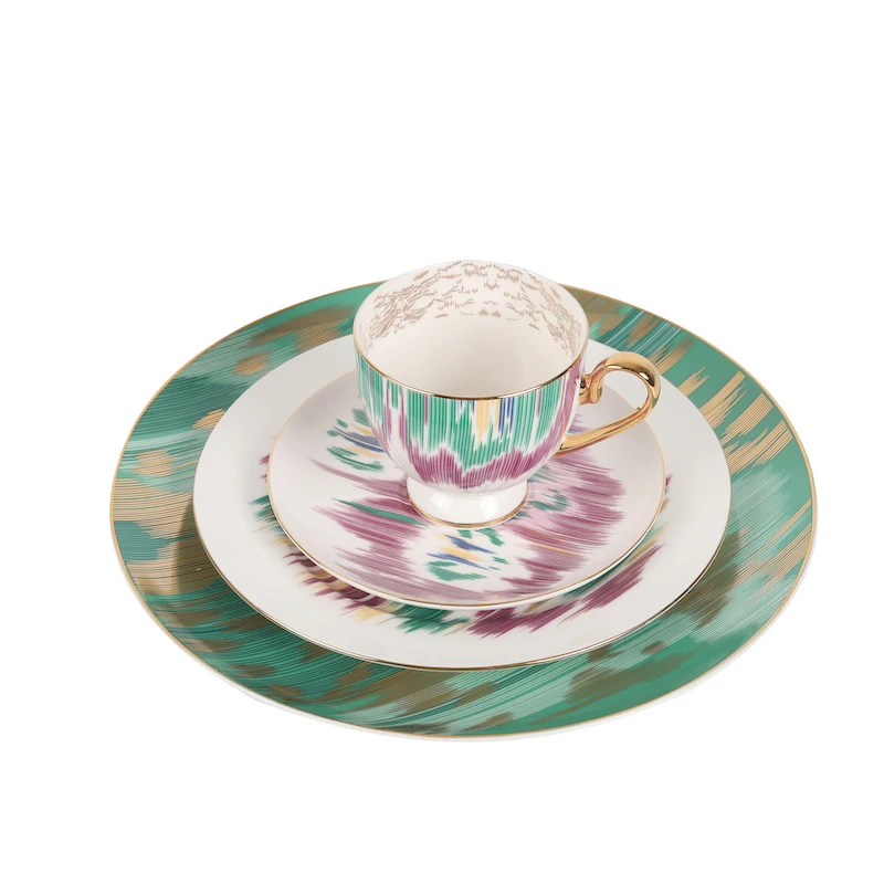 Bone China Ika Series Western Food Steak Plate Dish Fruit Salad Dessert Family Ceramic Tableware Assembly Coffee Cup And Saucer