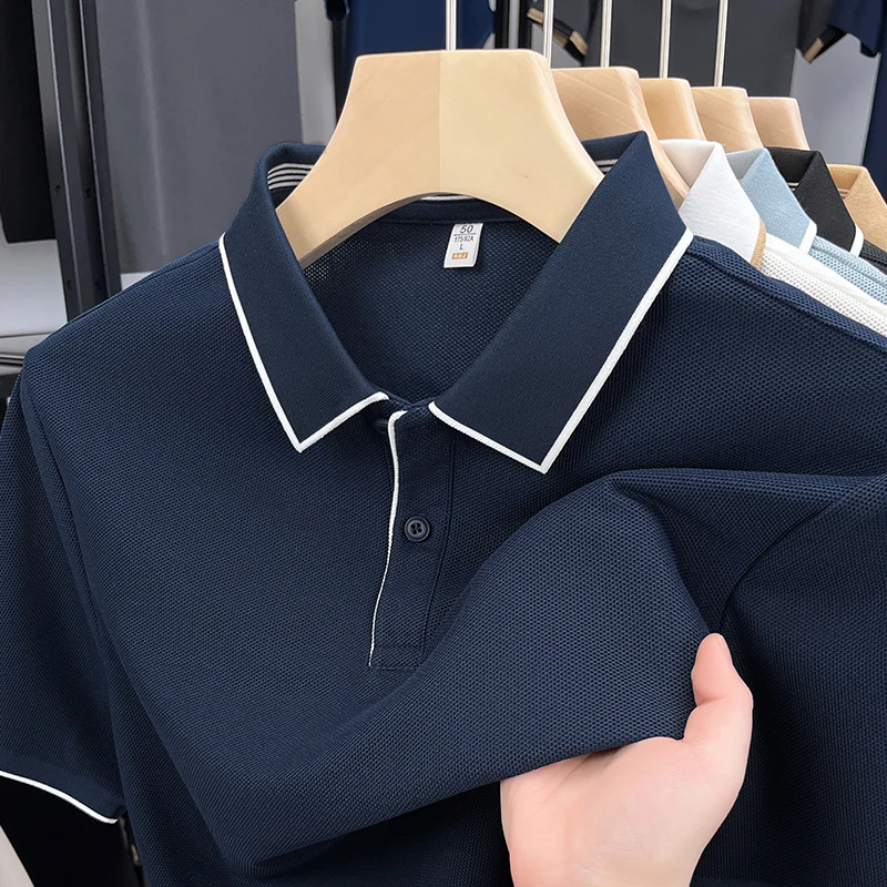 

Высокое качество мужские короткие рукава летом новый модный бренд полосатый корейский гольф на заказ комфортабельная Отдых футболка