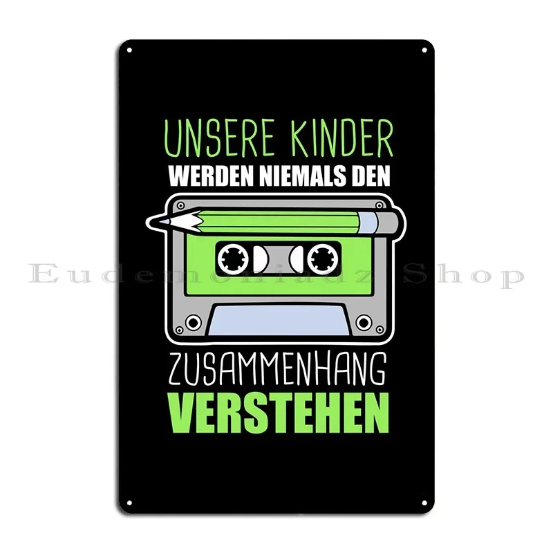 الألمانية 90s كاسيت علامة معدنية خمر نادي الكهف جدار ديكور مخصص تين تسجيل ملصق