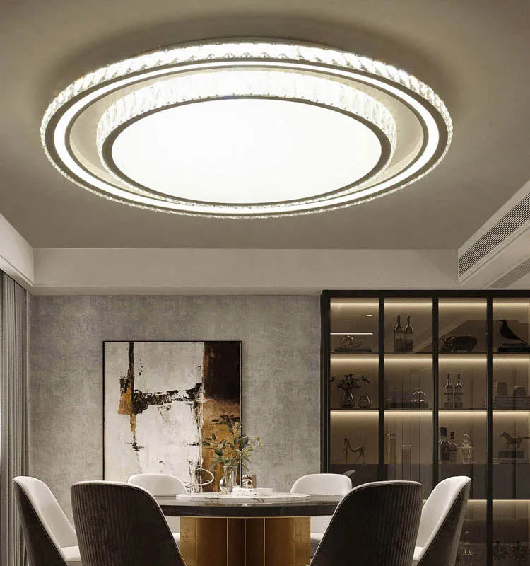

LED Crystal Chandelier Dimmable Modern Ceiling Pendant Lights Living Room Dining Lamp Bedroom Mounted Led Lustre