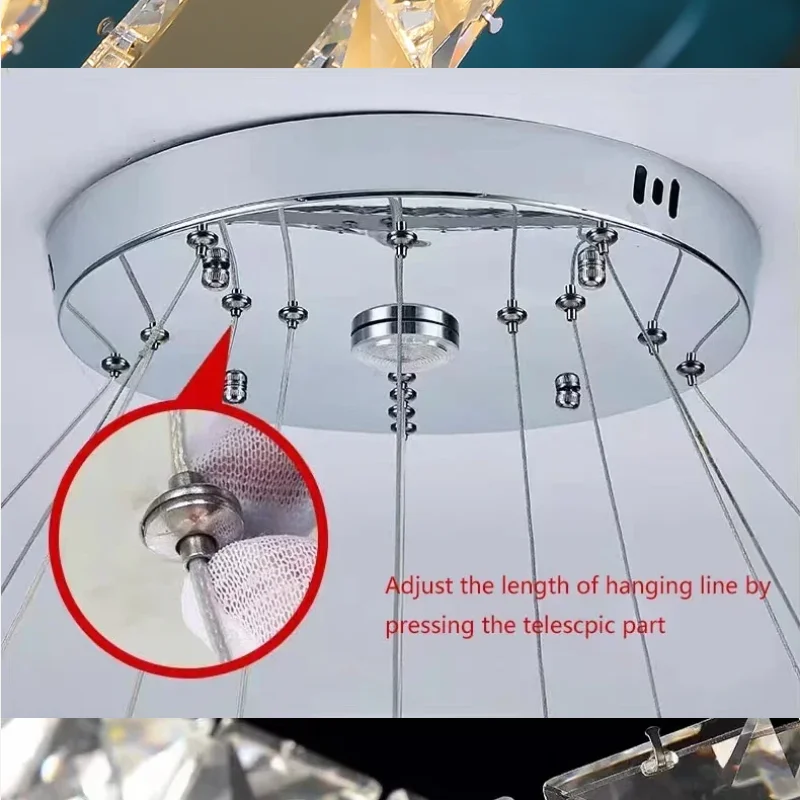 اللوبي قاعة المعارض كريستال الثريا لدرج غرفة المعيشة شقة فوز لباب قلادة مصباح الإضاءة #1