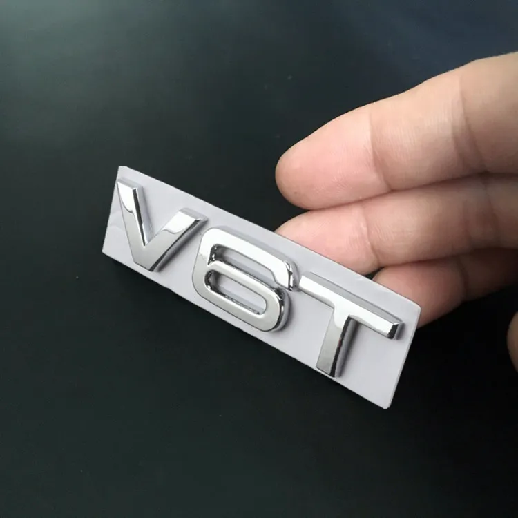 

1 PCS V6T V8T Logo Metal Emblem Badge Decals Car Stickers For Audi S3 S4 S5 S6 S7 S8 A4L A5 A6L A3 A4 A7 Q3 Q5 Q7 B6