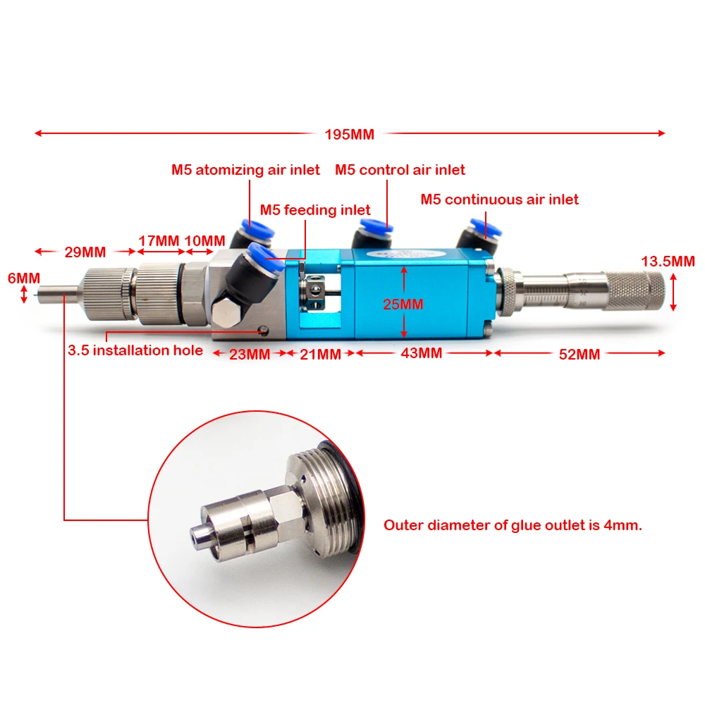 MY3510 High Precision Spray Valve Glue Sprayer Dispensing Valve Dotted Atomization Valve Distance Area Adjustable