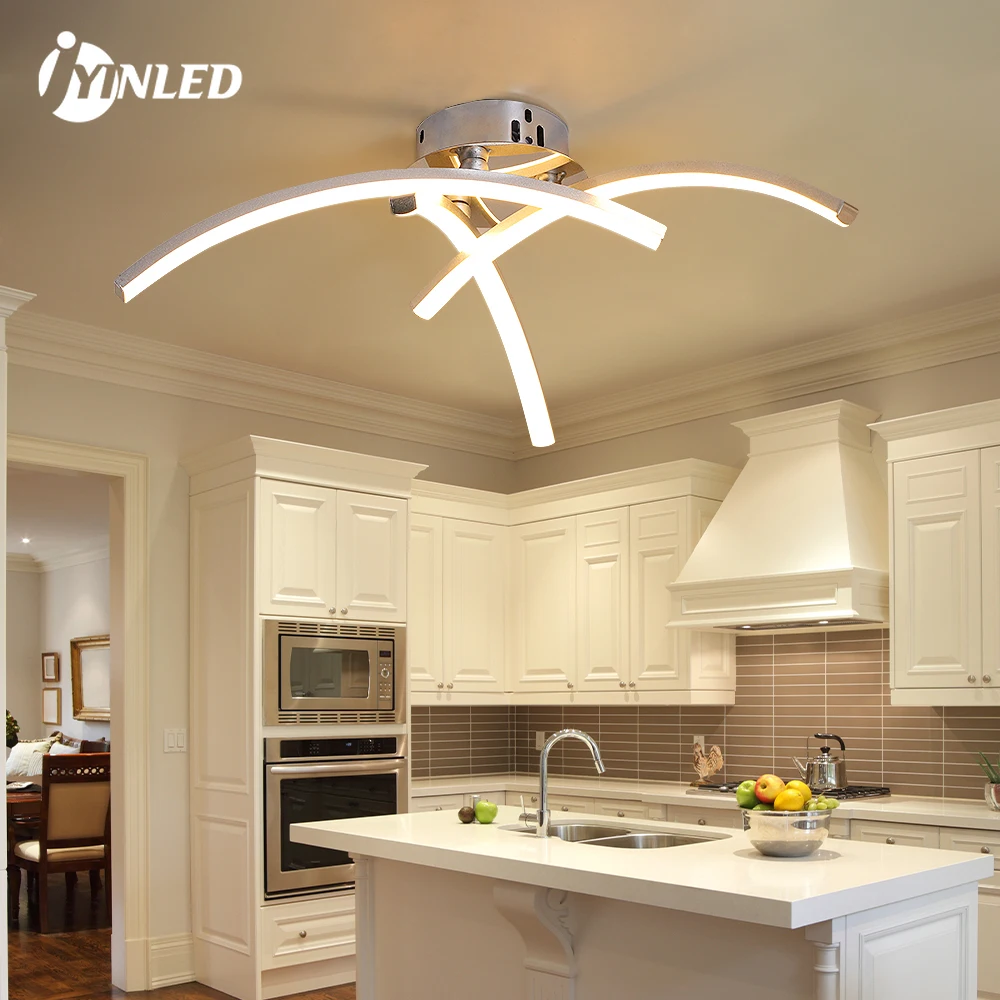 

Modern LED Creative Curved Design Ceiling Light Fixture, 18W 6500K Cool White Light Flush Mount Suitable for Hallway, Bedroom