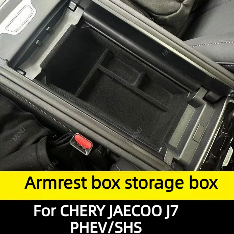 Armrest Storage Box LHD RHD For CHERY JAECOO J7 PHEV SHS 2026 2025 2024 Accessories Closure-Clear Base-Flat Wear-Resist