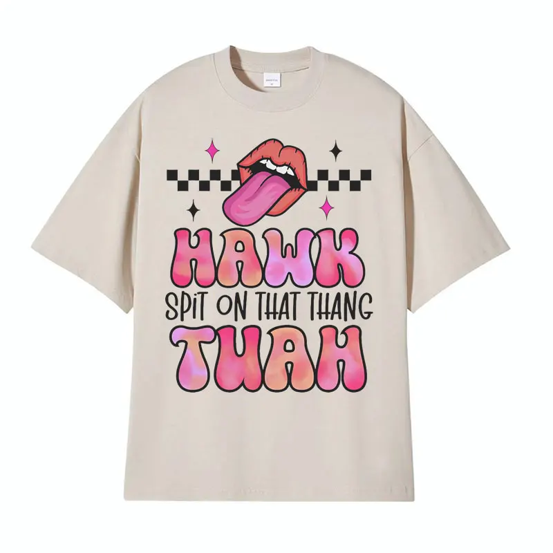 Hawk Tuah Spit on That Thang T Shirt Short Sleeve Funny Meme Graphic Tee Shirt Men Women Casual Cotton Short Sleeve T-shirt Tops