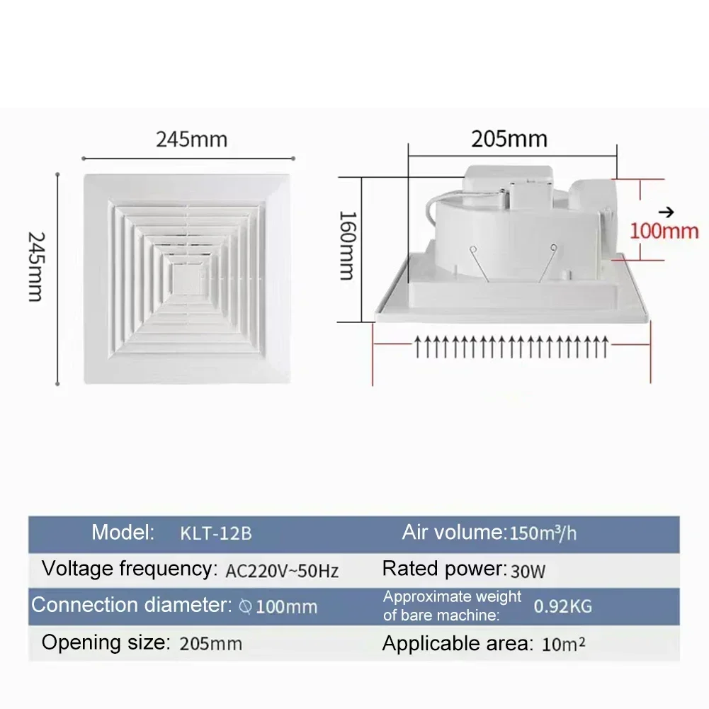 For Bathroom Energy Efficient Ceiling Fan Home Ventilation Integrated Design Moisture Removal Noise-reduction Technology