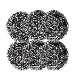 6pcs Stainless Steel Sponges Scrubbers Scrubbing Scouring Pad Steel Wool Scrubber for Kitchens Bathroom and More