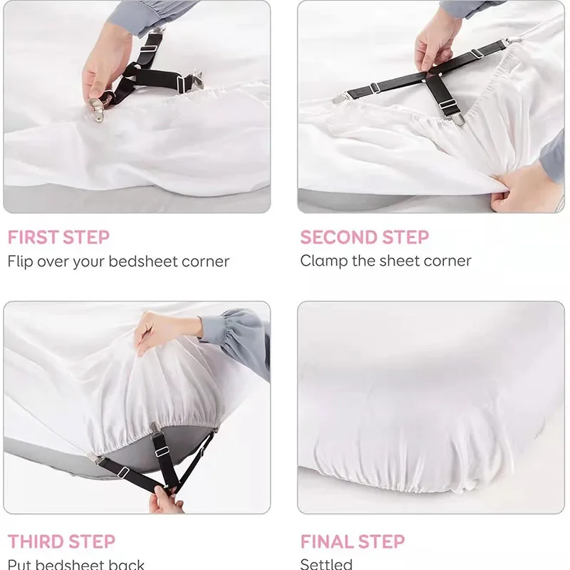 Portable Adjustable Bed Sheet Holder for Sheets Mattress Covers Sofa Cushion Covers Sheet Clips Sheet Clips Sheet Frame Fastener