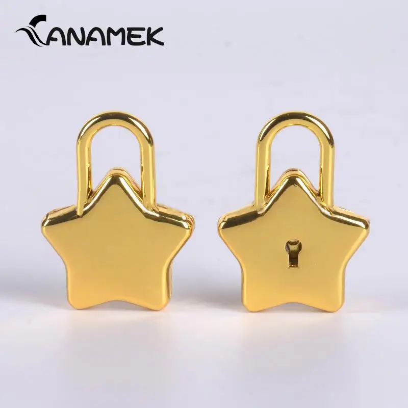 1PCS Security Key Lock With Key Mini Star Shape Archaize Padlocks Locker Luggage Bag Lock