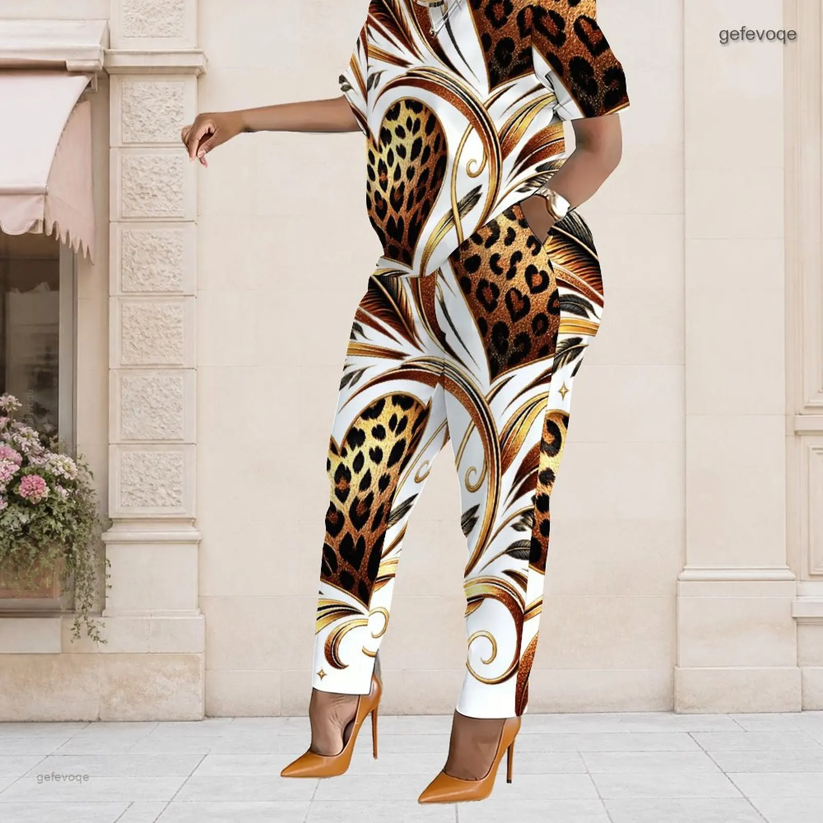 Summer Graphic Print Plus Size Sets Women O Neck Glam Plus Size Clothes Womens Clothing For Party Daily Outing Ocn